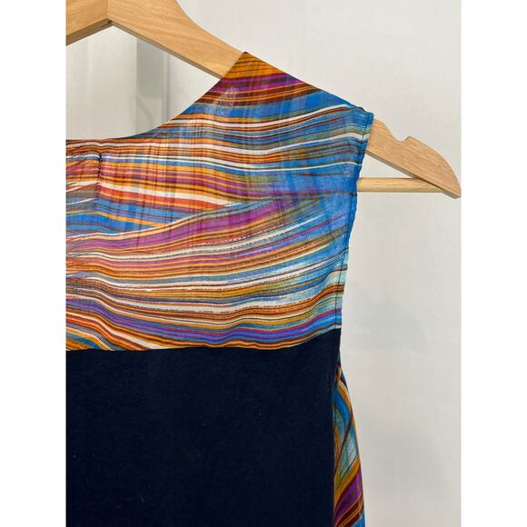 TINY XS Anthropologie Shoreline Sunburst Tunic Top Sleeveless Hi Low Multicolor - Picture 7 of 8